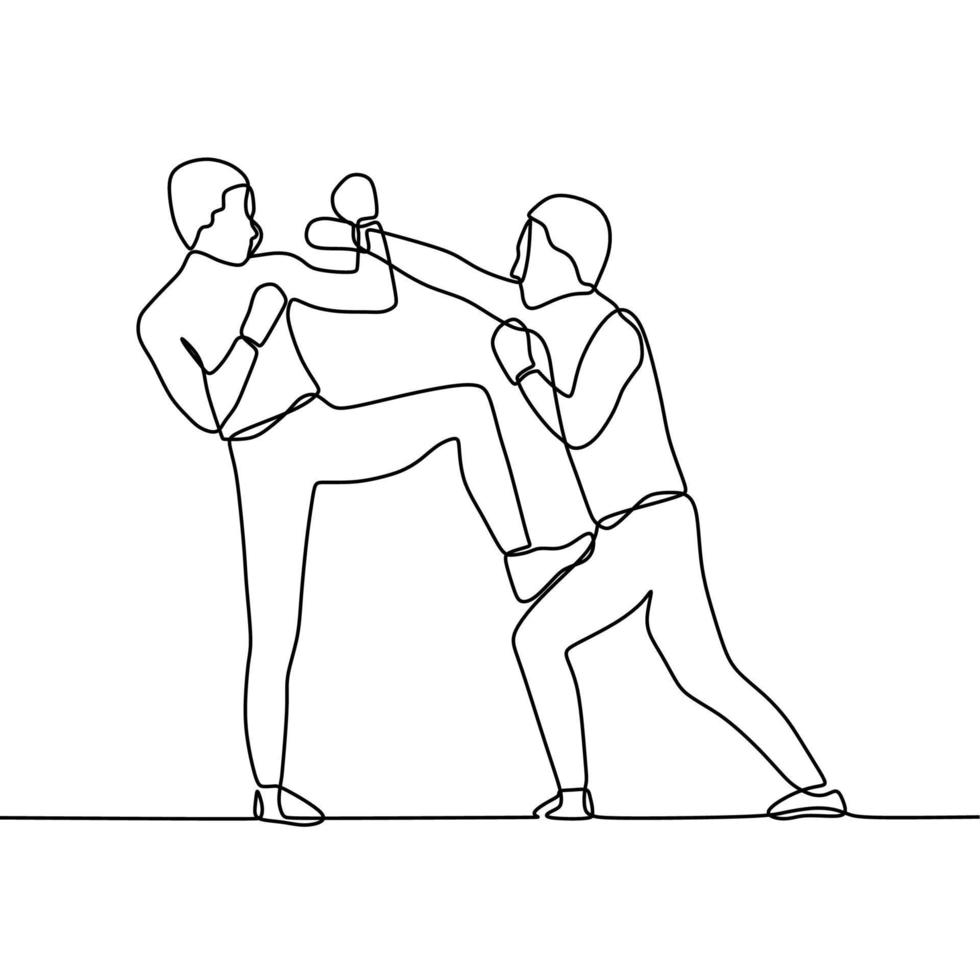 continuous line drawing on fight vector