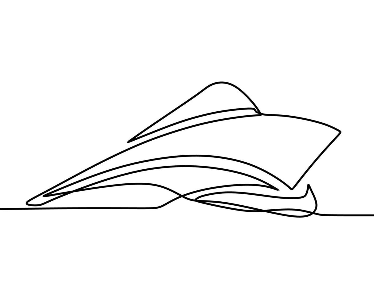 continuous line drawing on boat vector