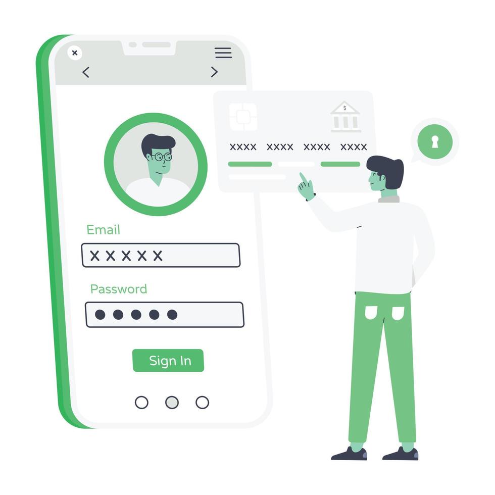 An editable flat illustration of secure payment vector