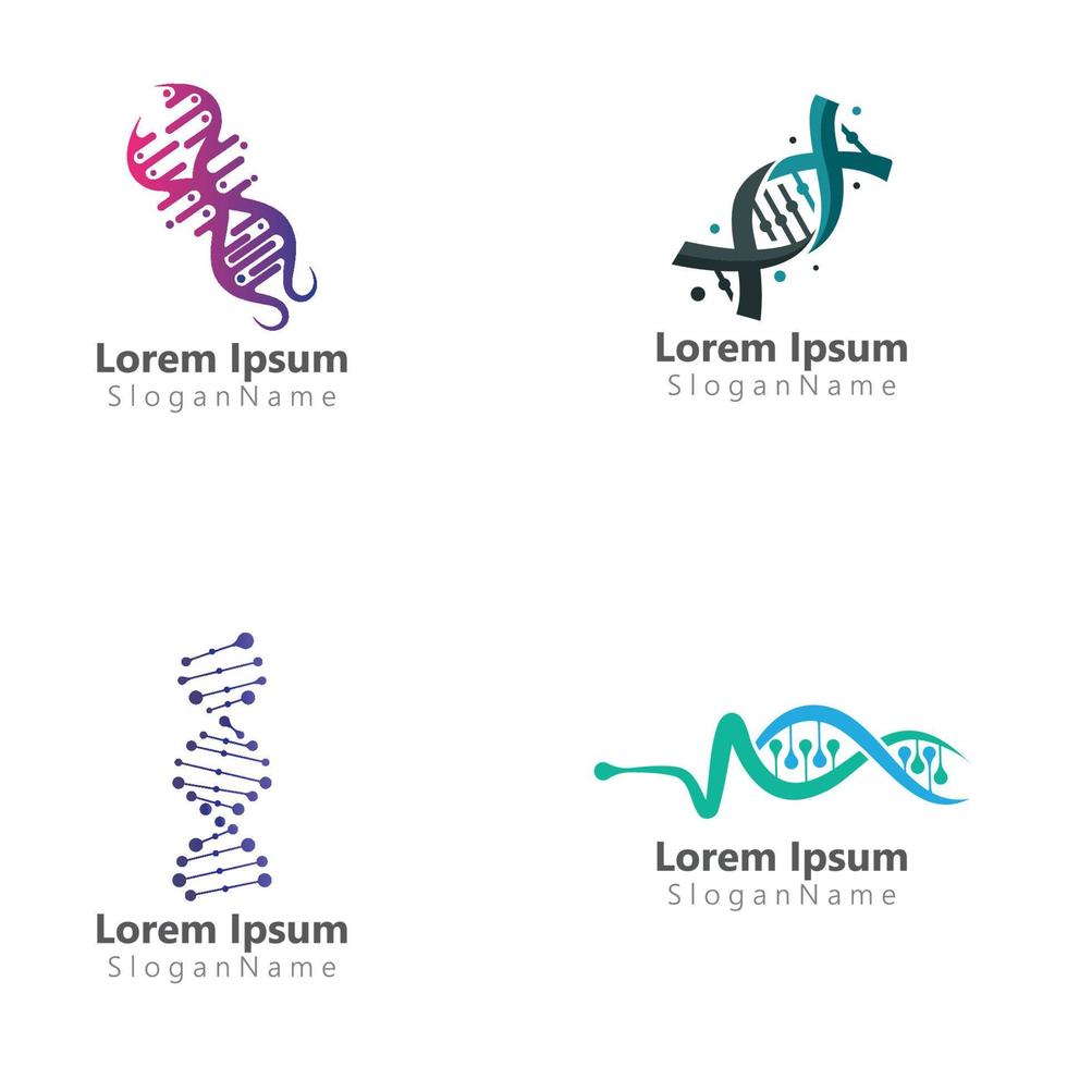 DNA Helix icon logo template human genetic vector Simple vector