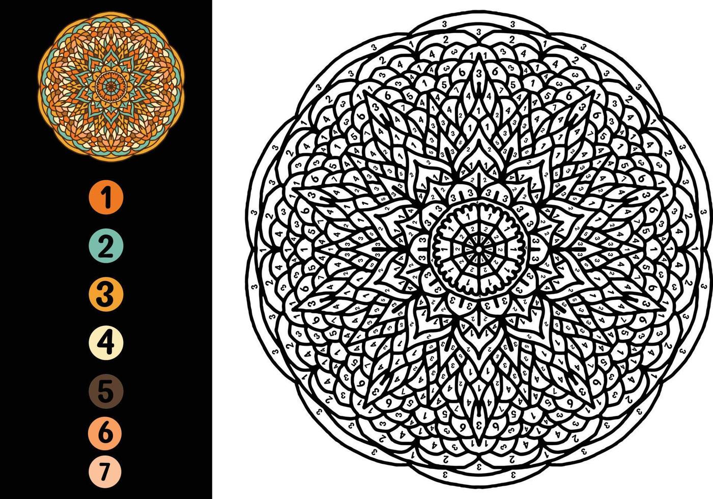 MANDALA COLOR BY NUMBERS 