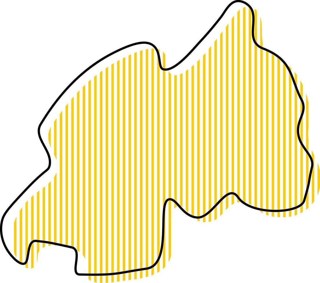 Stylized simple outline map of Rwanda icon. vector
