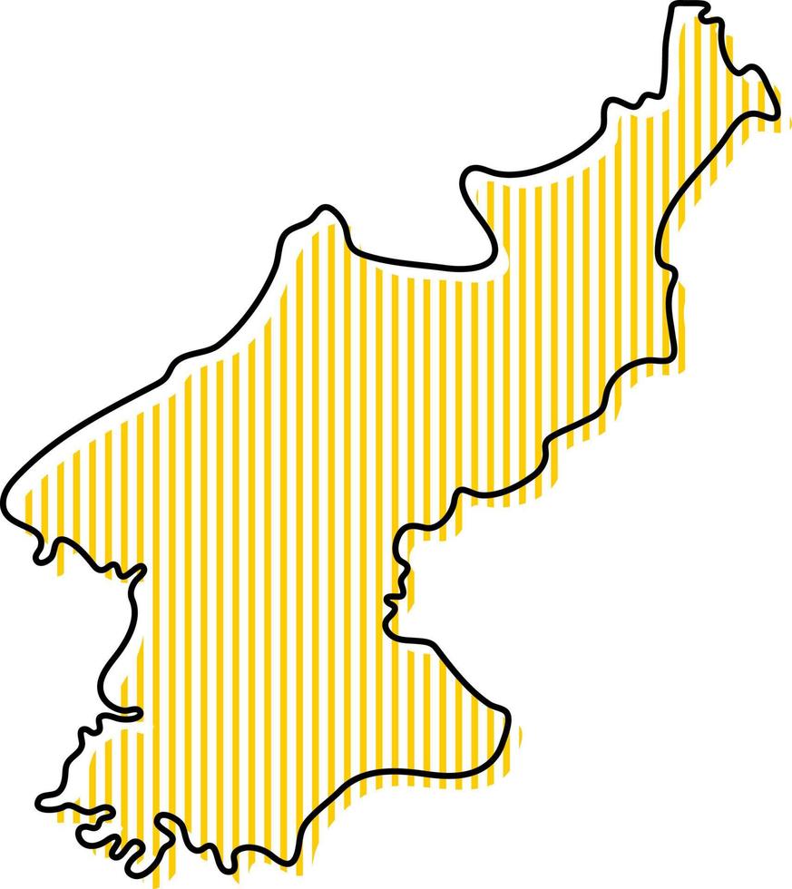 mapa de contorno simple estilizado del icono de corea del norte. vector