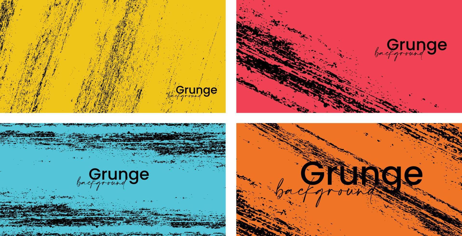 Set of grunge background vector