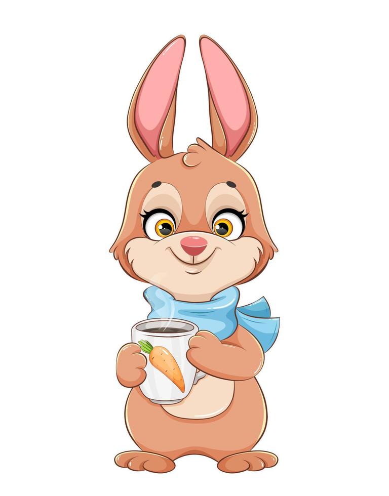 Rabbit cartoon character. Funny bunny vector