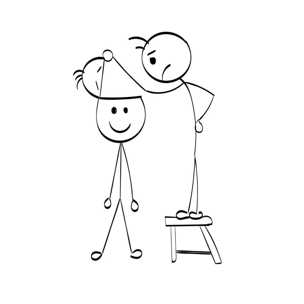 Vector cartoon stick figure or character illustration