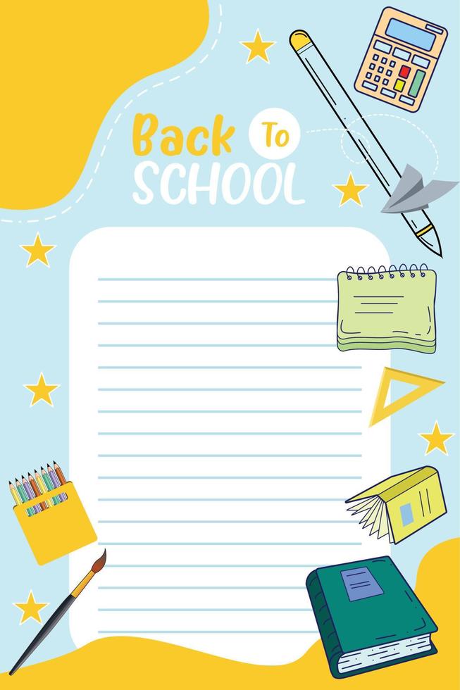 Back to school doodle elements background. vector