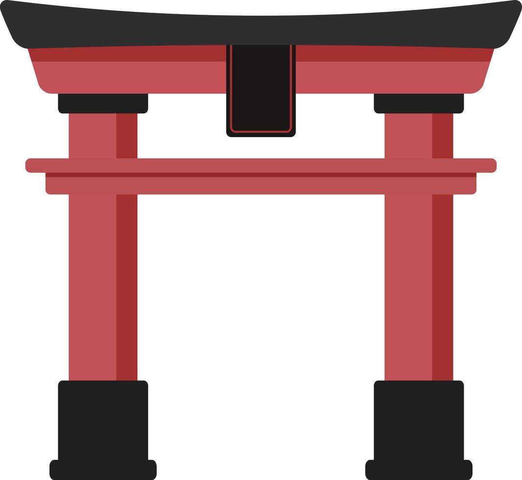 Cartoon Torii decoration, Japanese culture element. vector