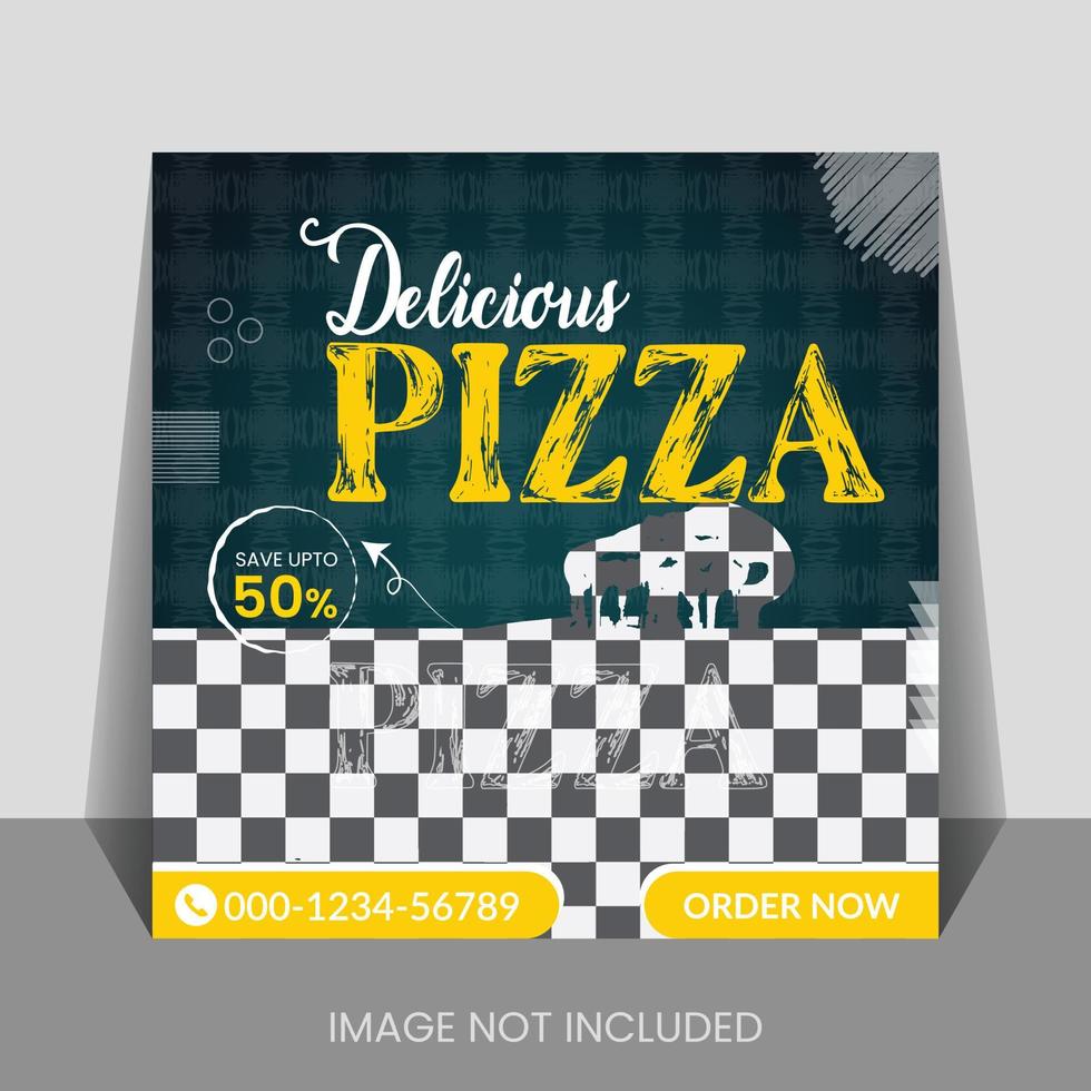 Editable Food and Restaurant Social Media Post Template Design. Social media banner for food business. Food social media template. Usable for social media, story and web internet ads. vector