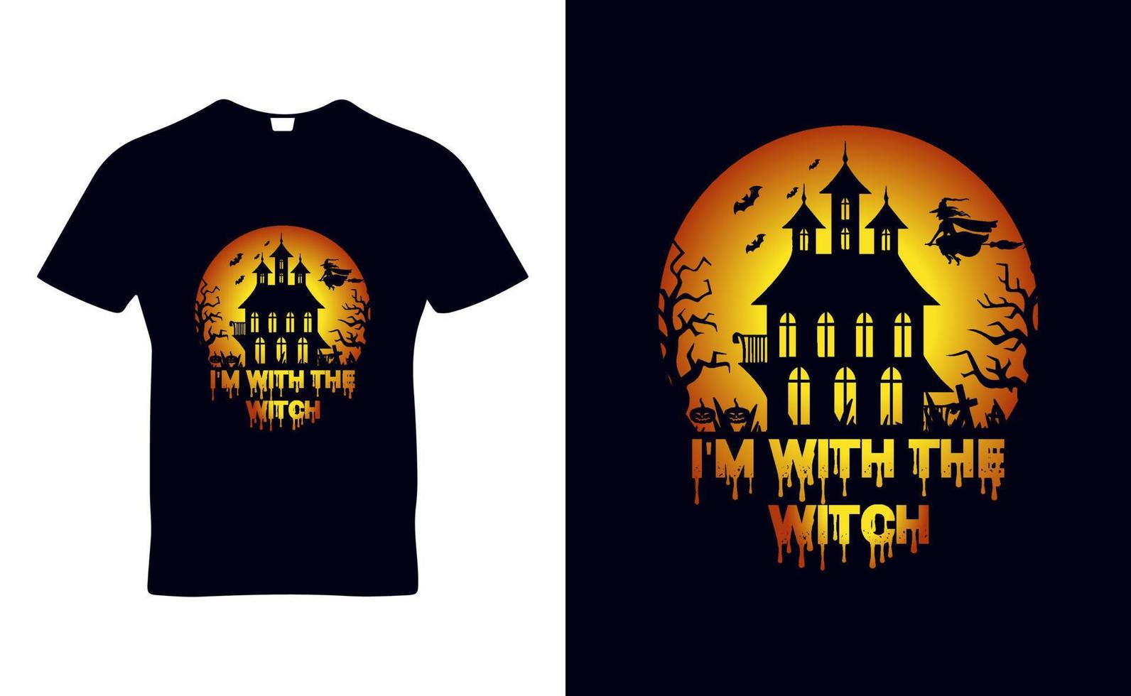 Halloween sort quotes t-shirt template design for Halloween day and POD business vector