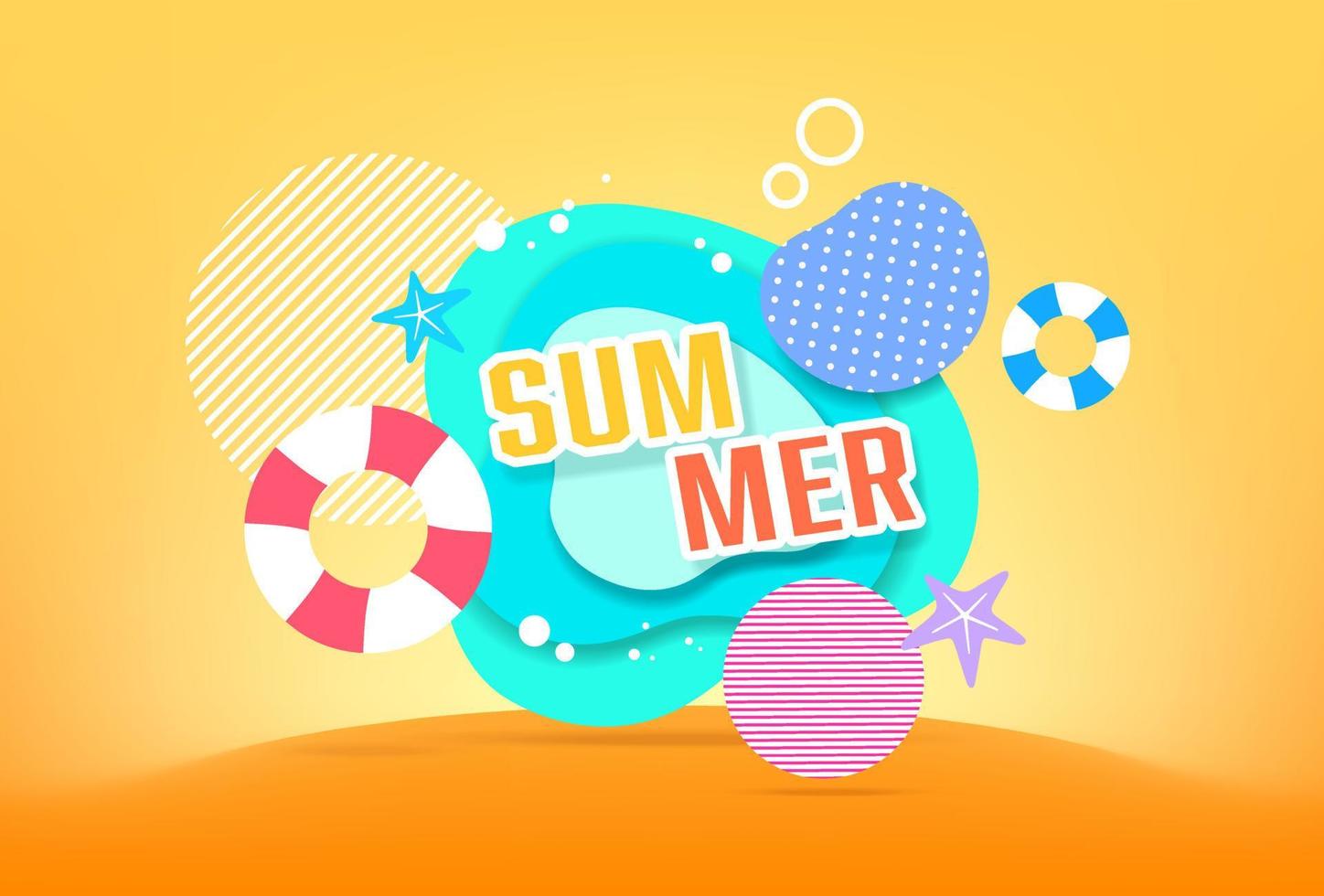 Summer design with paper cut tropical beach bright Color background layout banners .Orange sunglasses concept. voucher discount. Vector illustration template