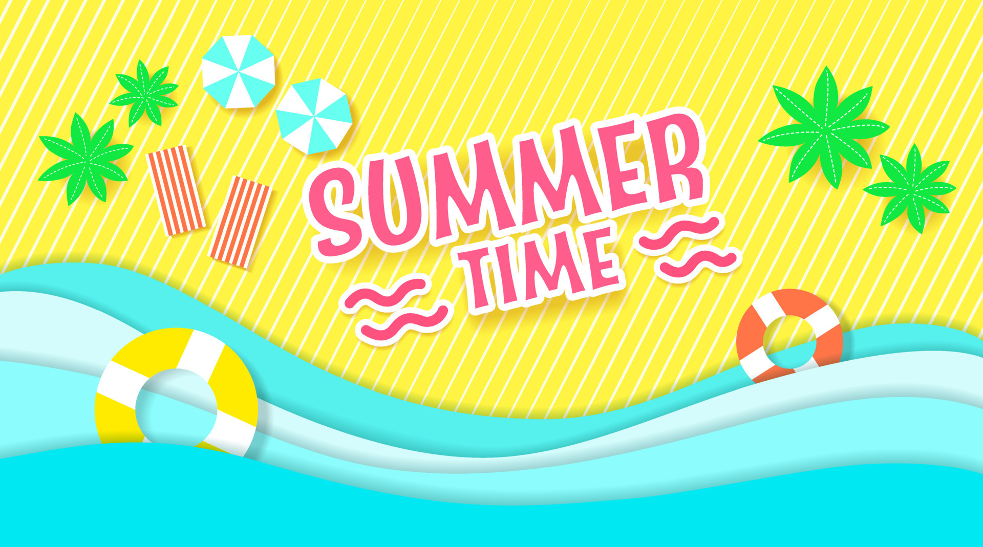 Free Vector  Its summer time text banner template