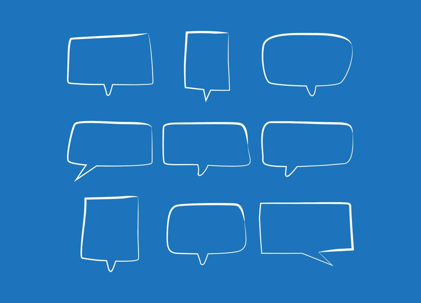 Set of speech bubbles doodles or cartoons Sketch Callout Set with Light and Shadow Communication Design Elements vector