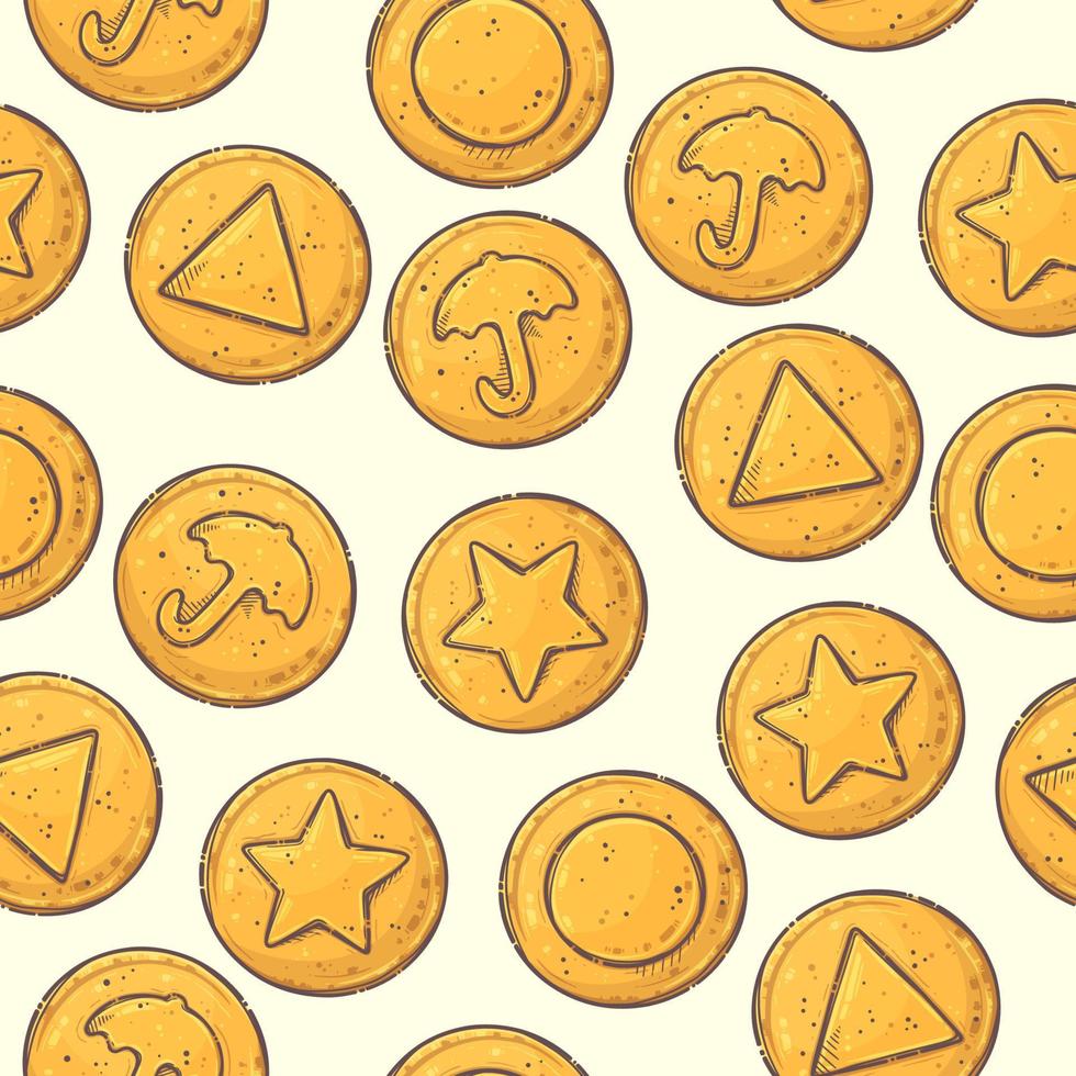 Seamless pattern dalgona Korean sponge candy Vector. Sugar honeycomb. vector