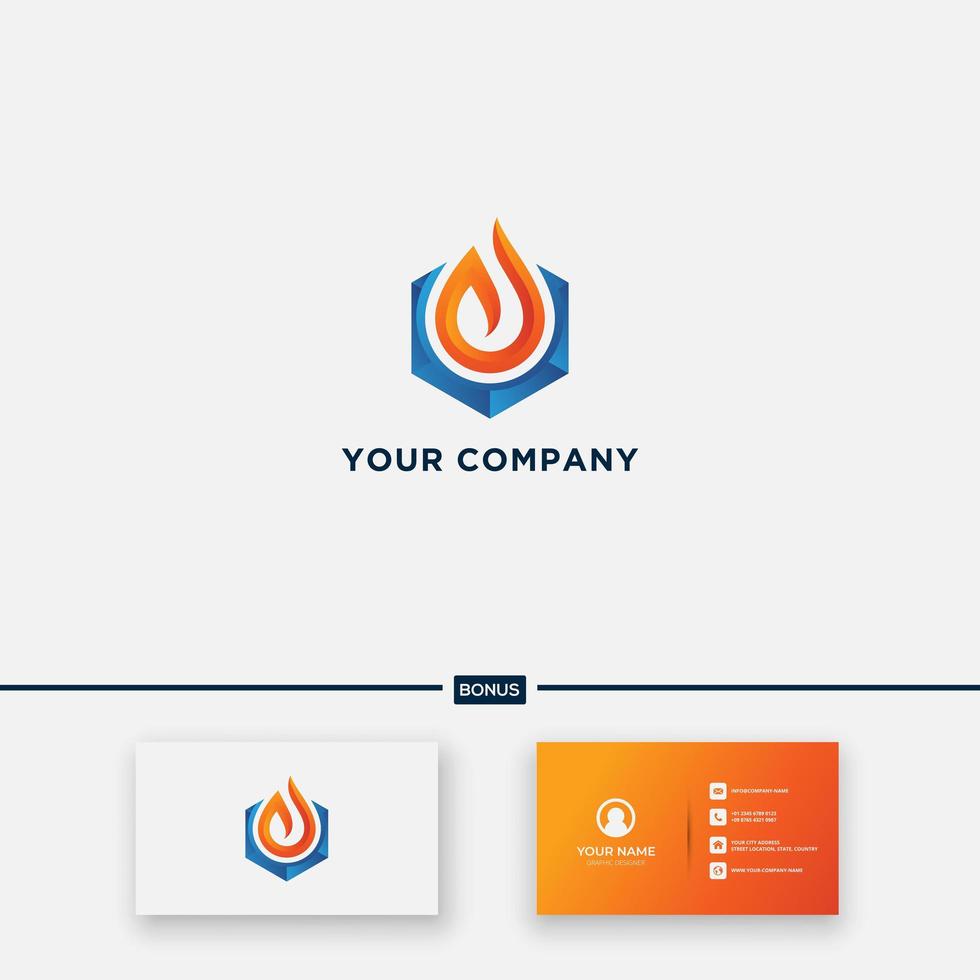 power gas fire gradient control oil vector logo