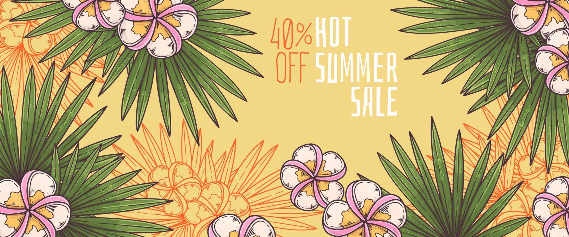 Hand drawn summer banner Vector. vector