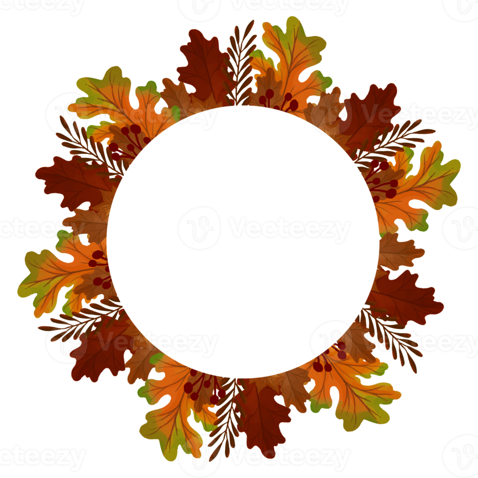 Watercolor Leaf Frame, Autumn Leaves clipart png