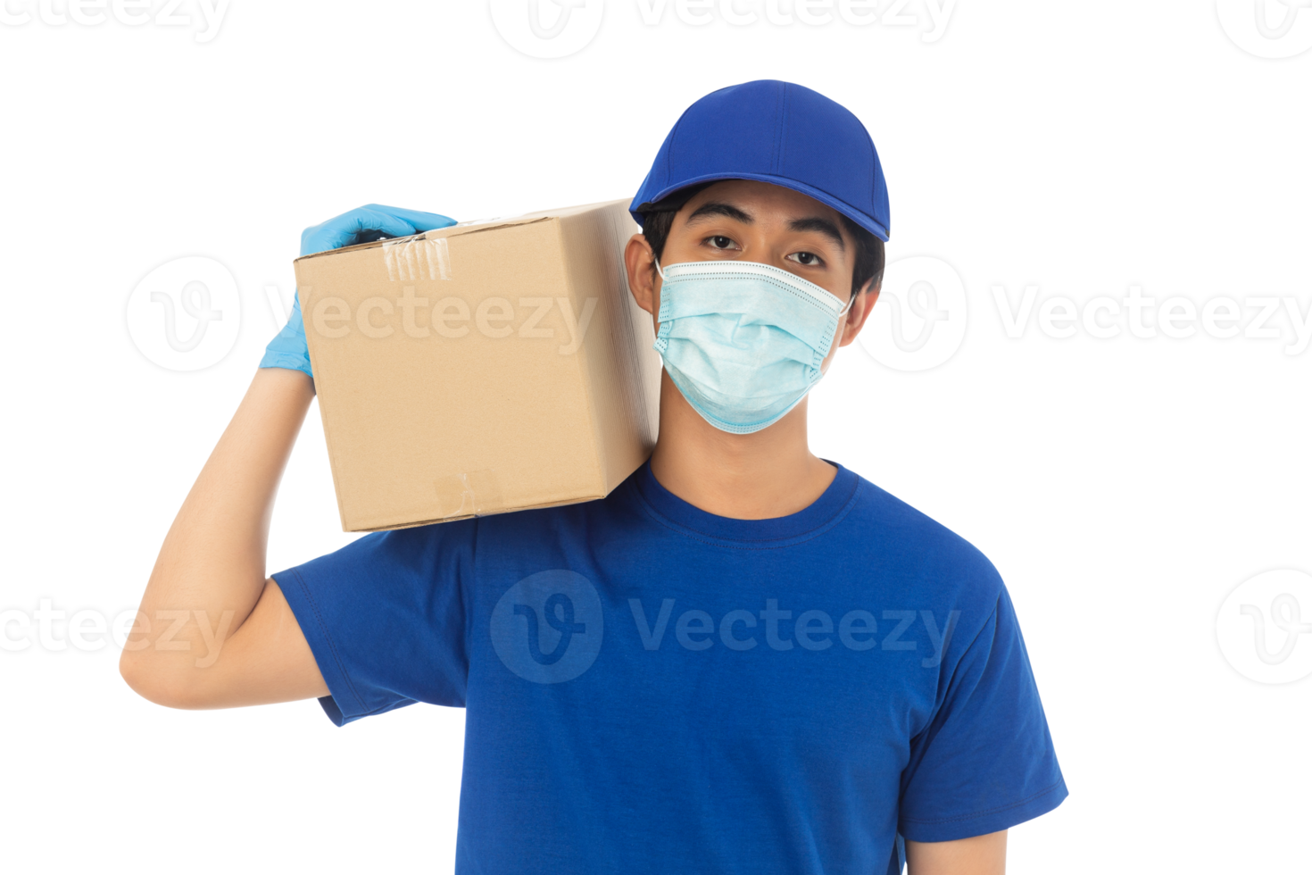 Asian delivery man, Png file