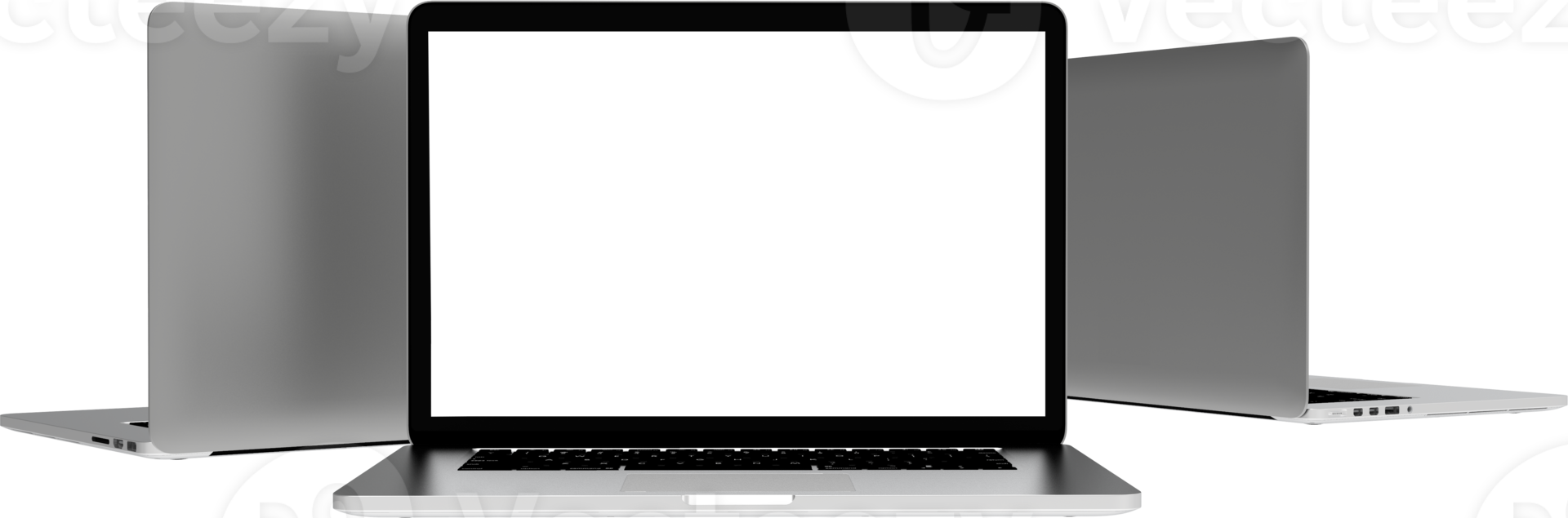 Modern laptop  isolated on transparent background. png