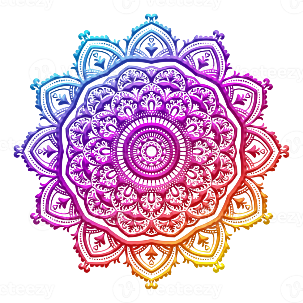 círculo de gradiente de mandala colorida png