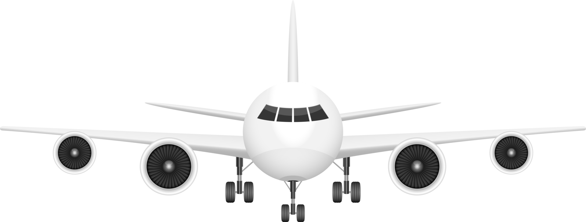 Airplane front view png design illustration