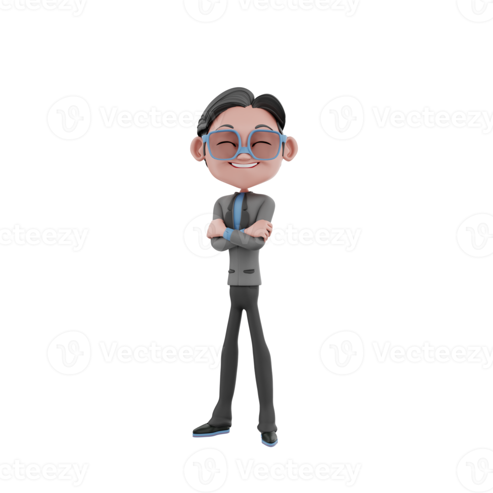 3d render personaje empresario ilustración png