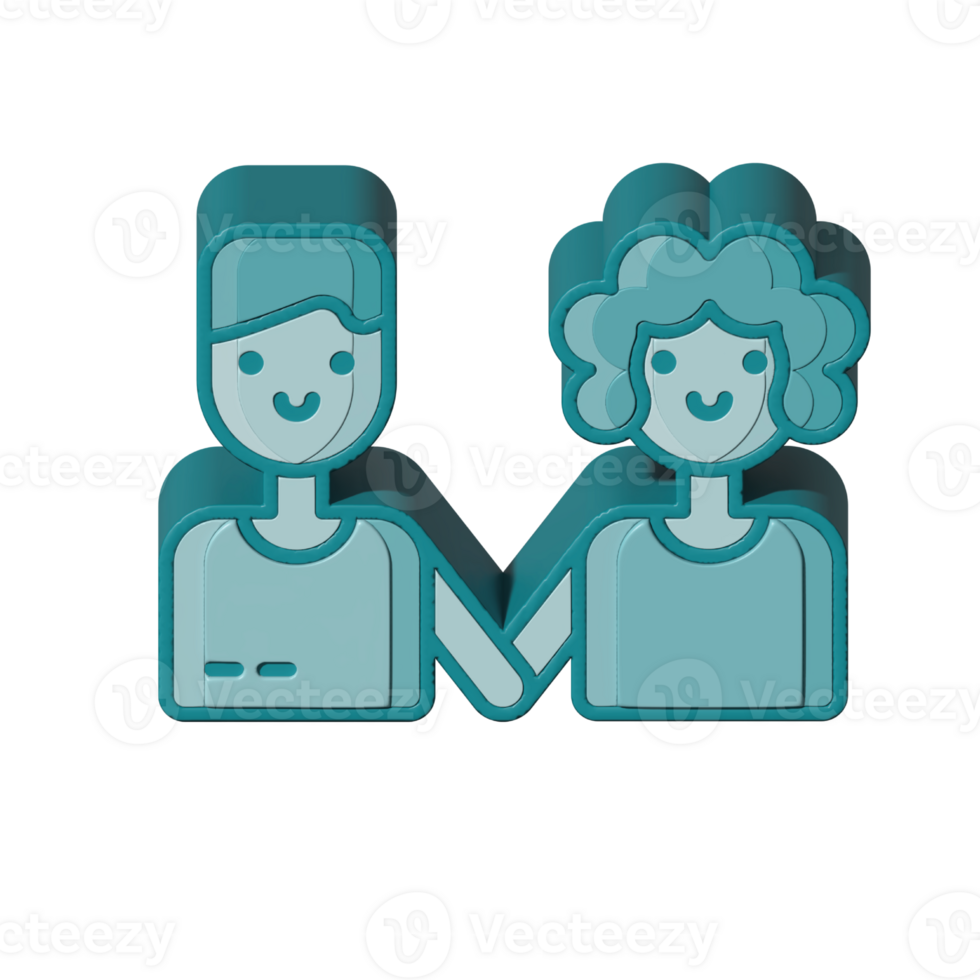 pareja diseño ilustración png estilo 3d