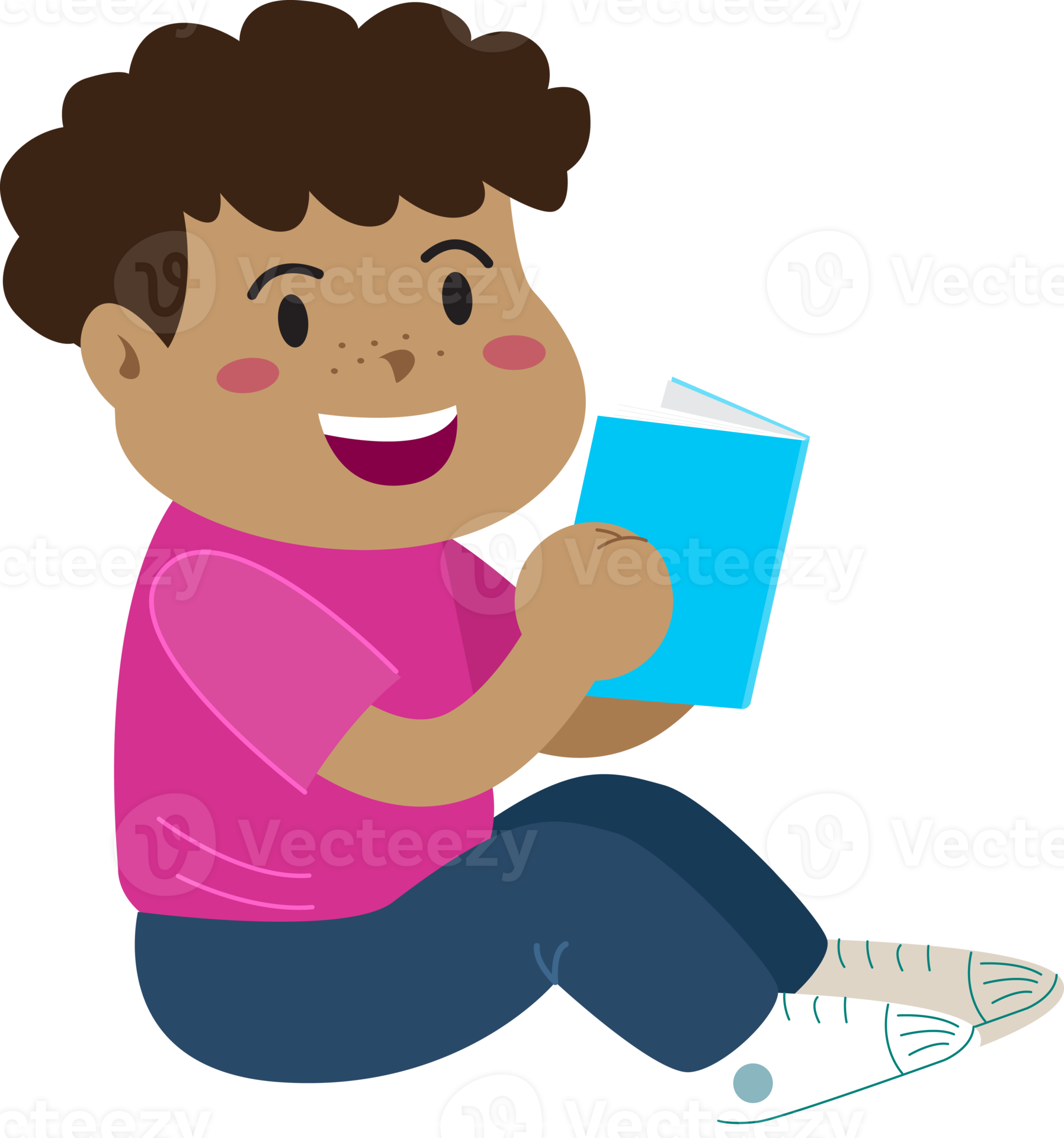 Kids cartoon character , Reading and drawing 9257459 PNG