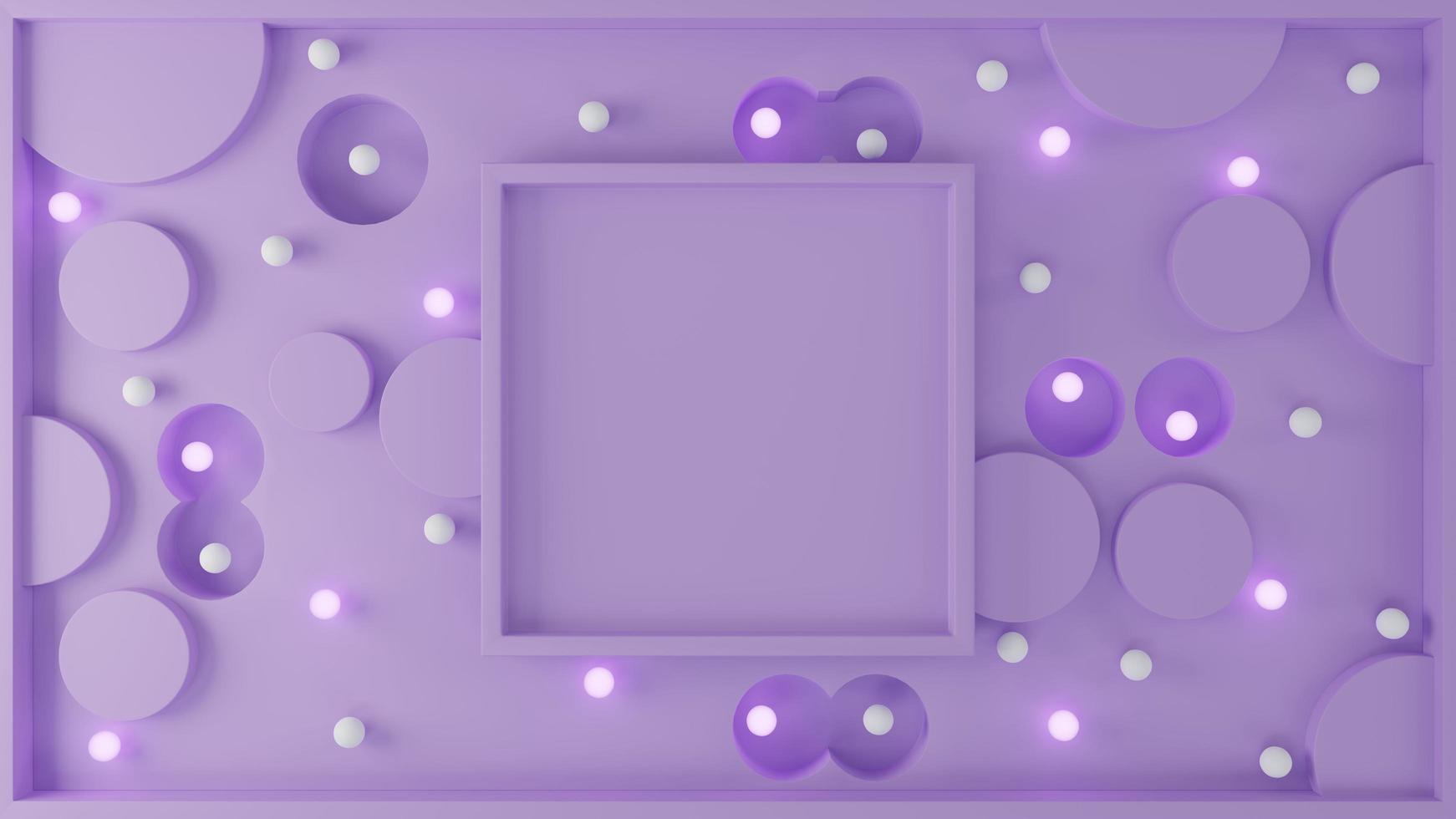 Empty abstract frame with glowing geometry object 3D render illustration photo