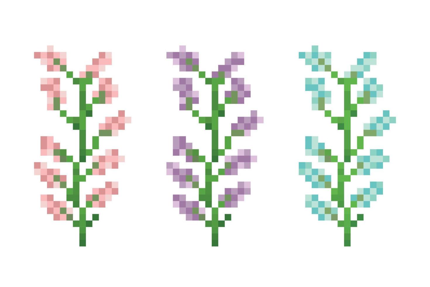 Games Concept, Resizable Vector, Pixel art, Flowers vector