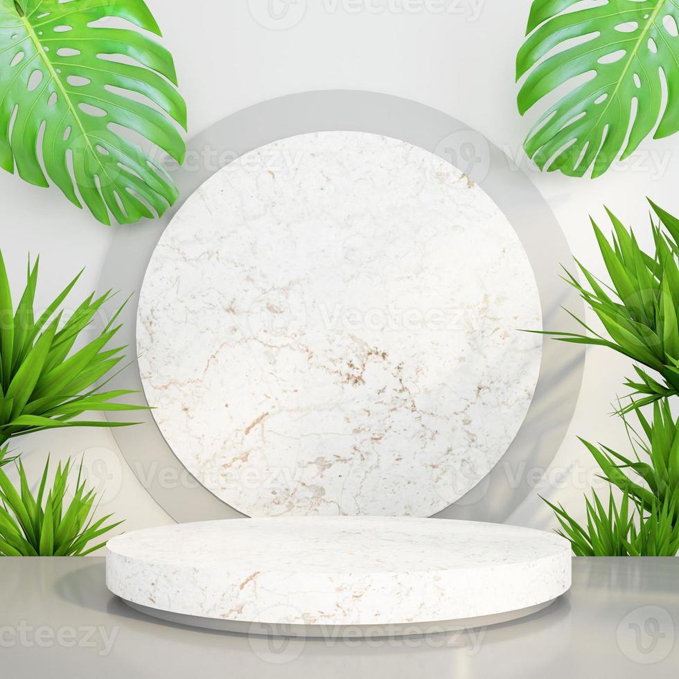 Minimalist podium mockup display with for product presentation. 3d rendering photo
