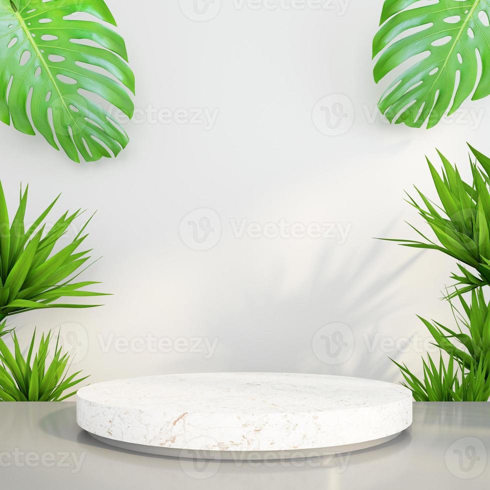 Minimalist podium mockup display with for product presentation. 3d rendering photo