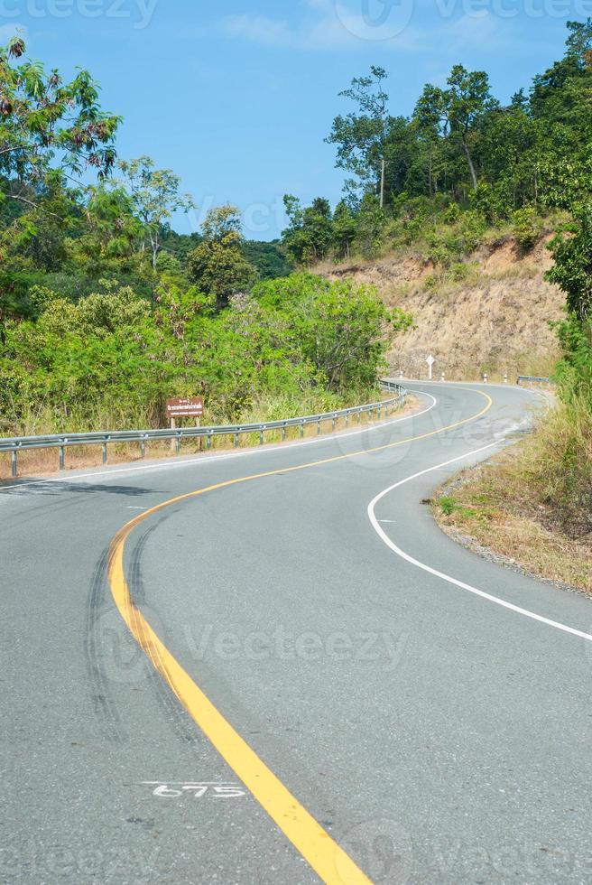 Way to the nature, road along the mountain in Nan province, Thailand photo