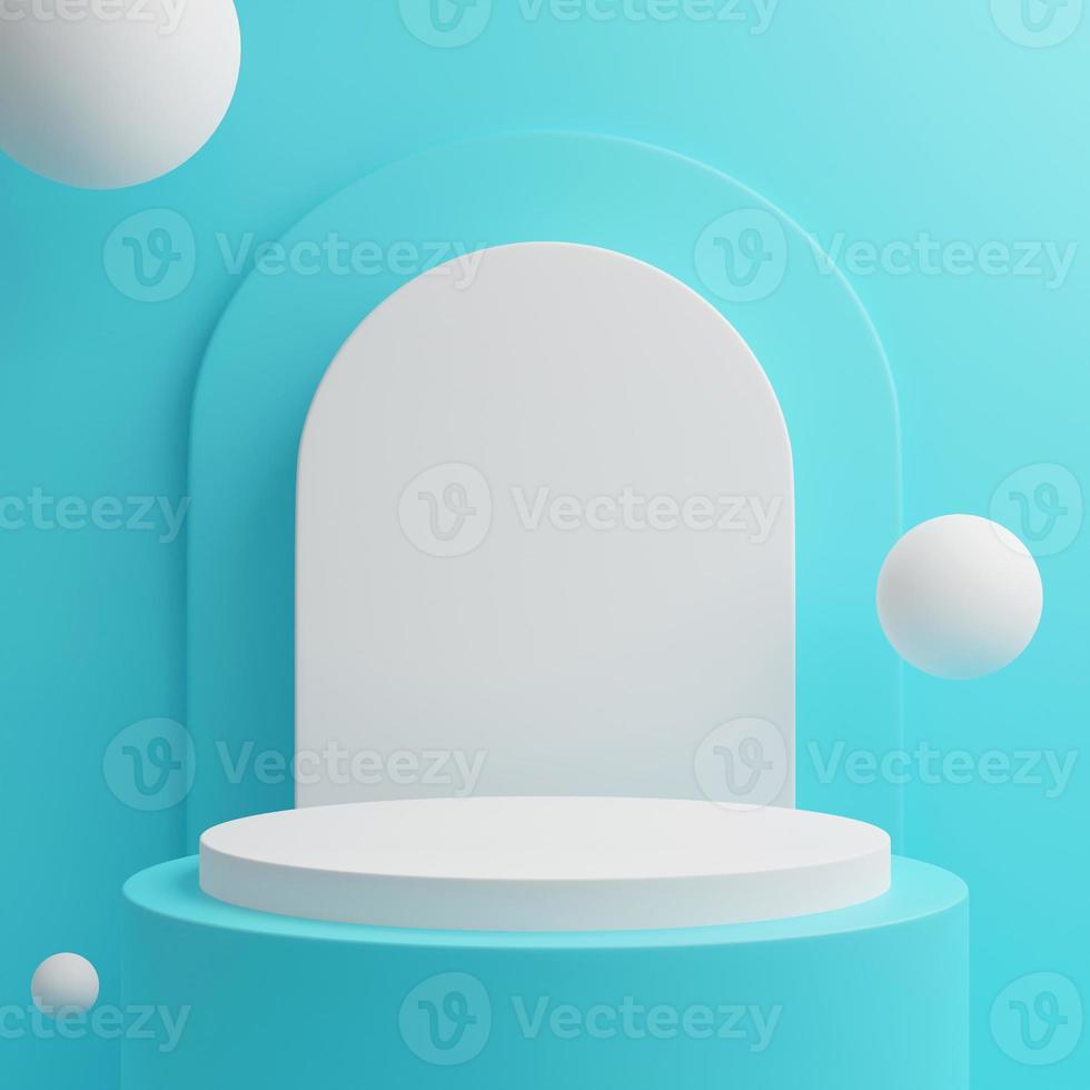 Minimal 3d pastel color stand podium for products showcase photo