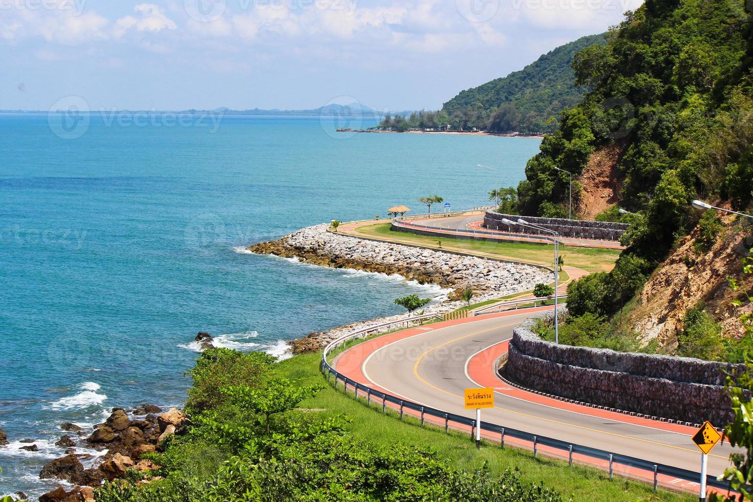 The Coast Road with Sea and Sky, Chalerm Burapha Chonlathit Highway, Chanthaburi, Thailand photo