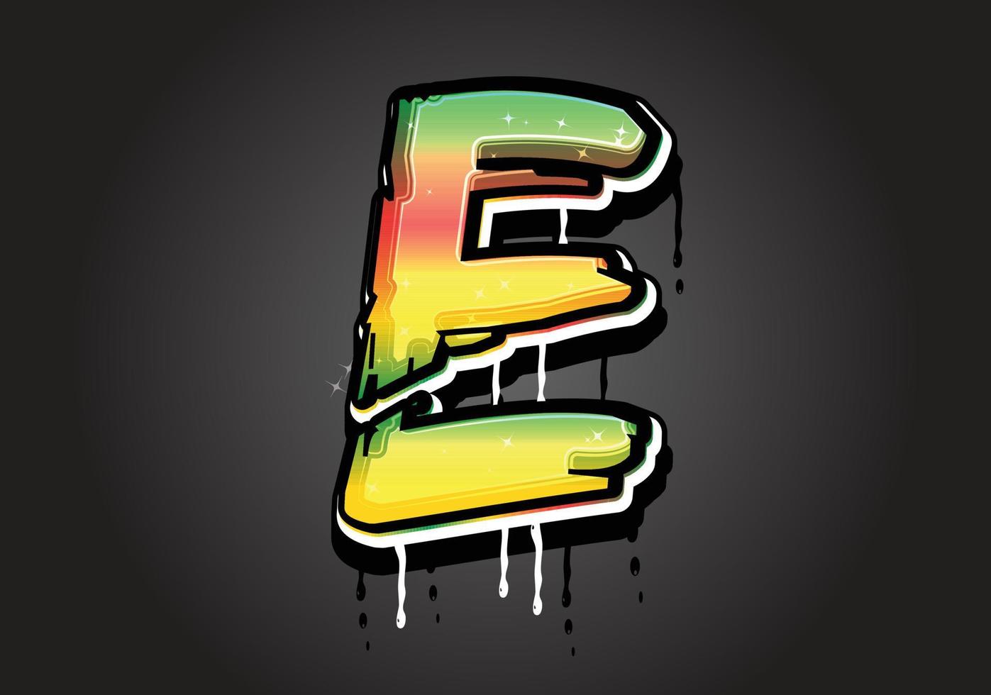 E Brush Letter logo vector
