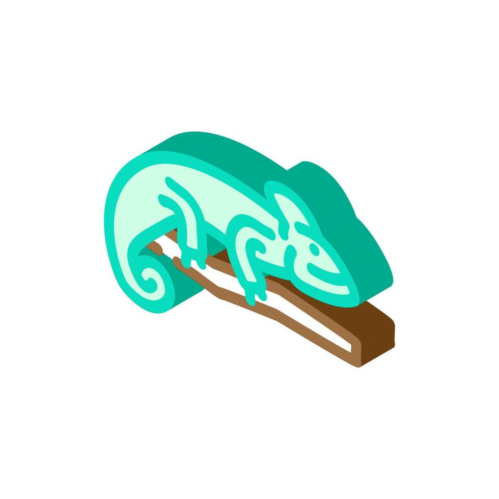 chameleon animal isometric icon vector illustration