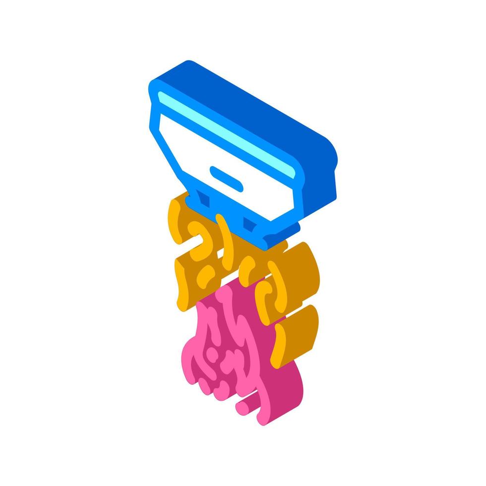fire sensor isometric icon vector illustration color