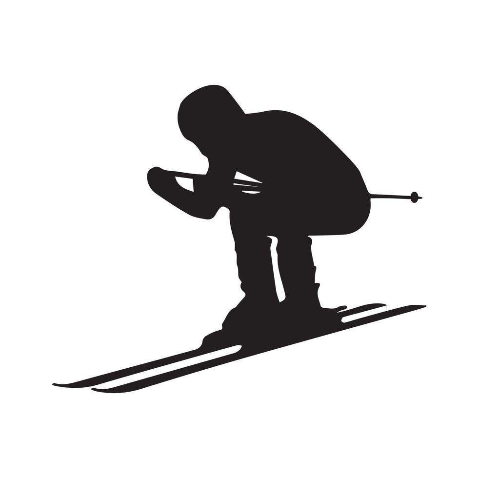 Skiing art silhouette vector