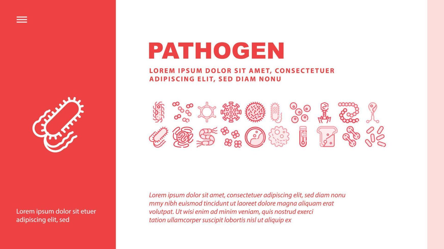 vector de encabezado de aterrizaje de enfermedad de virus patógeno