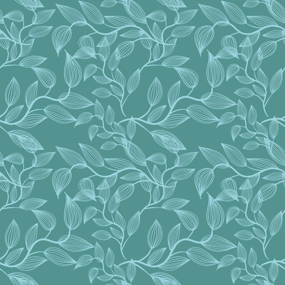 Seamless grass pattern, Herb on a aquamarine background vector