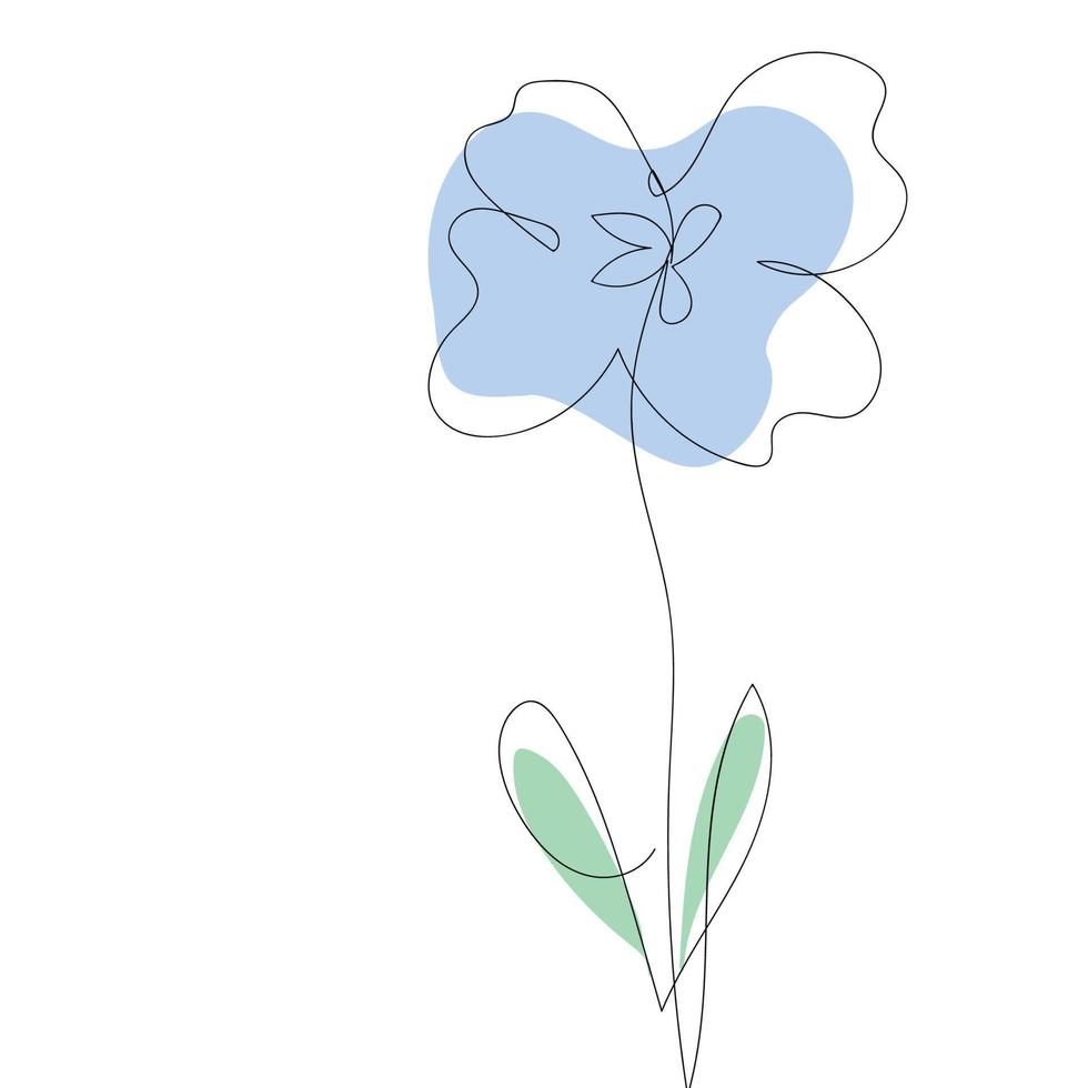 Single line art flower vector