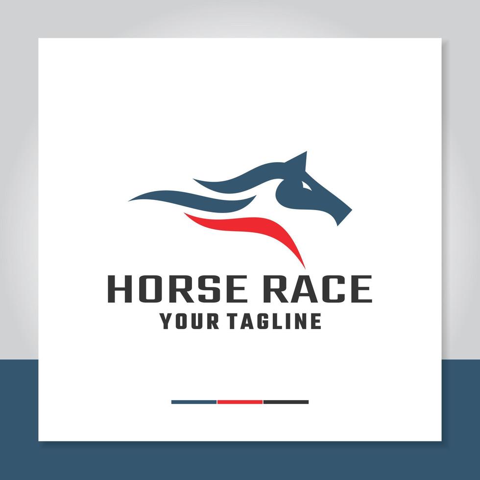 vector de diseño de logotipo de carrera de caballos, velocidad, salto, carrera.