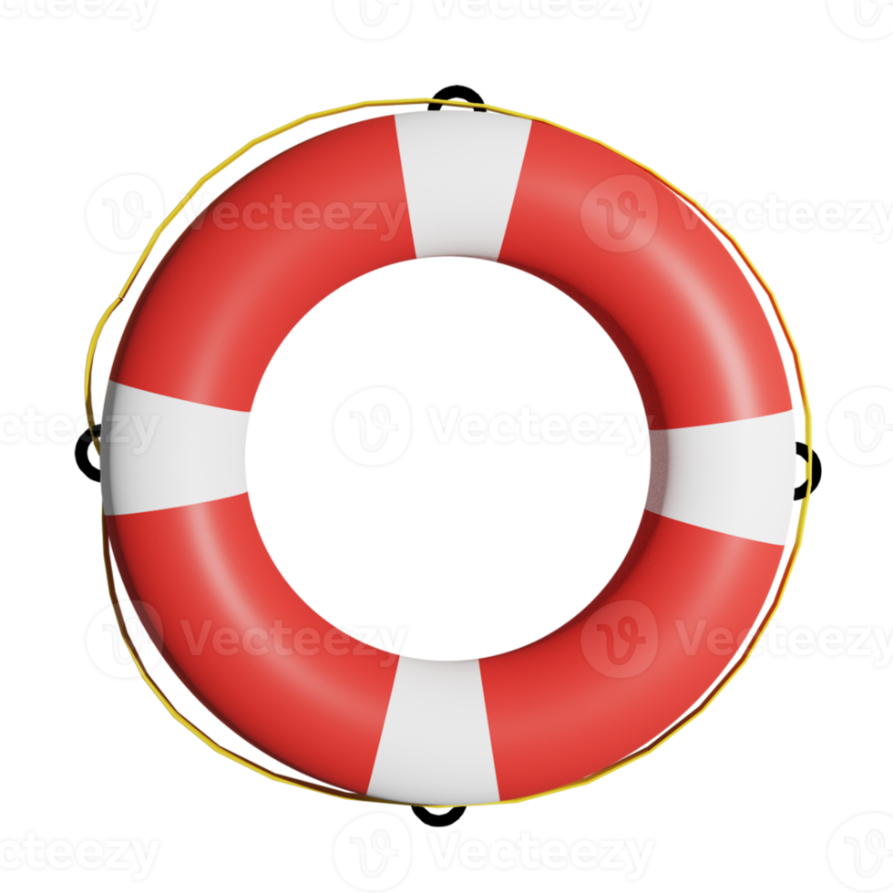Lifebuoy realistic 3d icon png