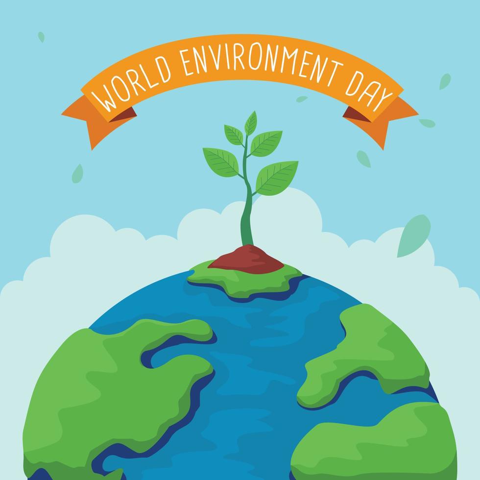 mother earth globe day world environment day vector illustrarton