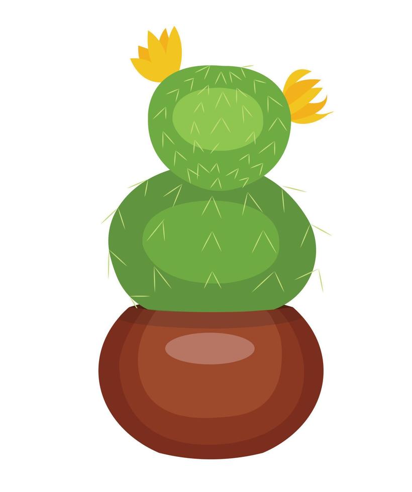 cactus en una ilustración de stock pot.vector aislado sobre fondo blanco. vector