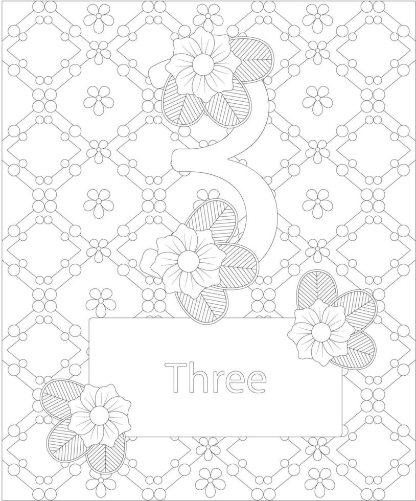 number coloring page vector