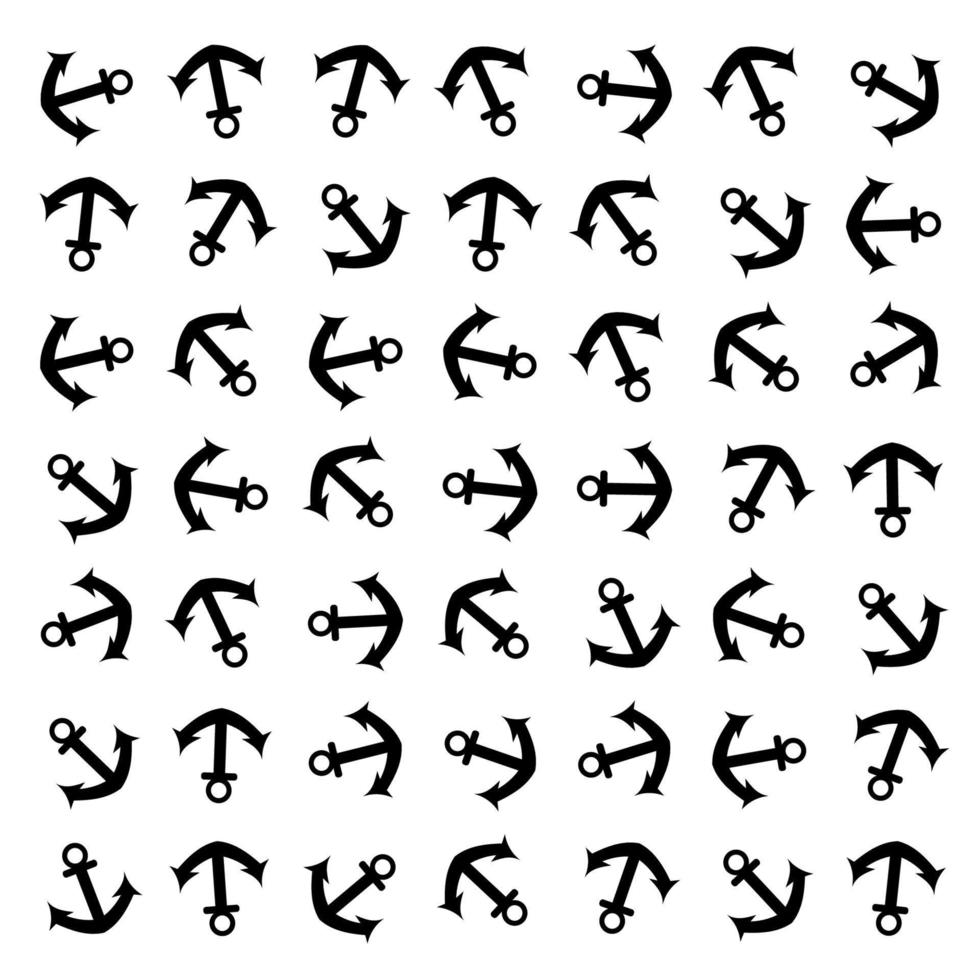 Anchor silhouette pattern on white background vector