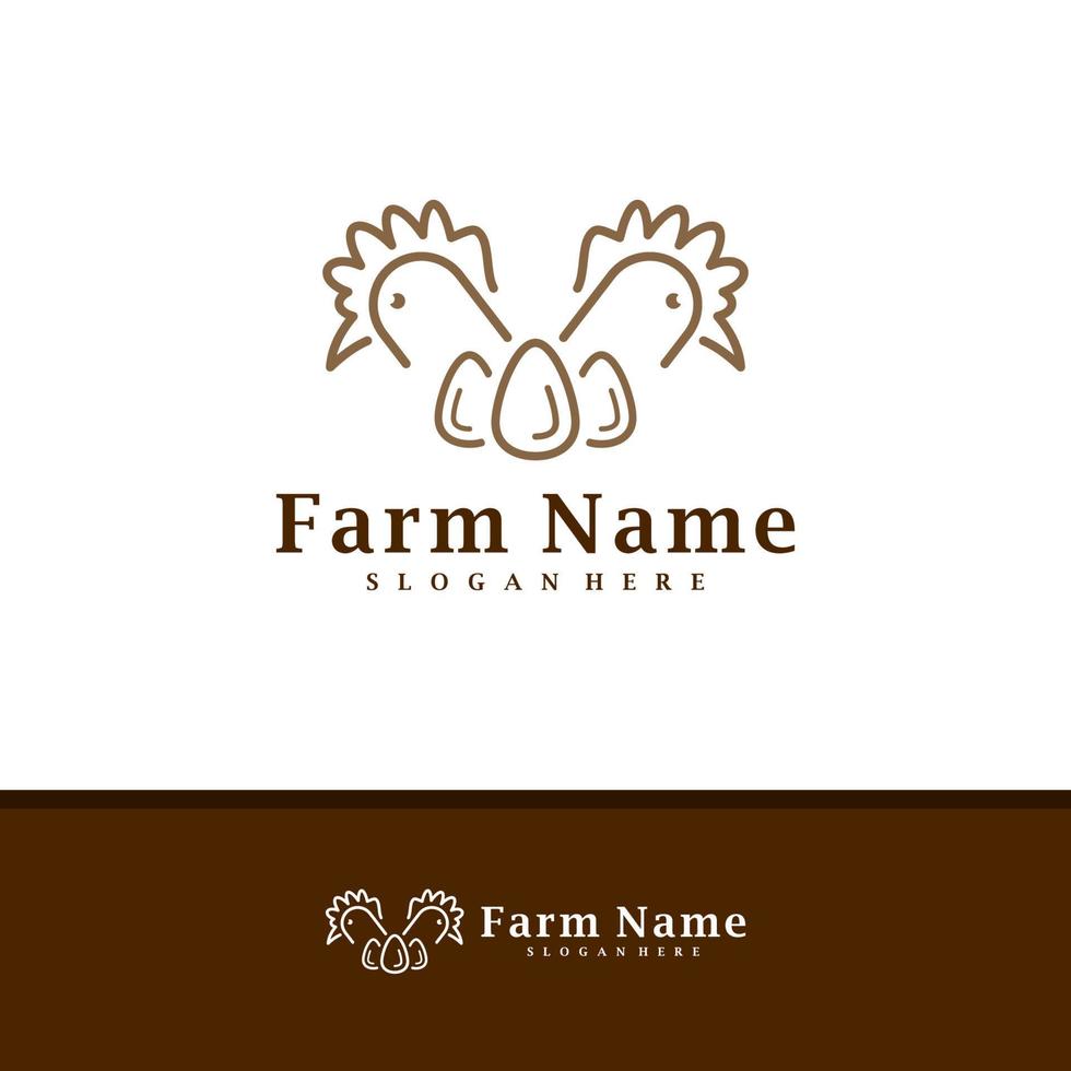 Chicken Farm logo design vector, Creative Chicken Farm logo concepts template illustration. vector