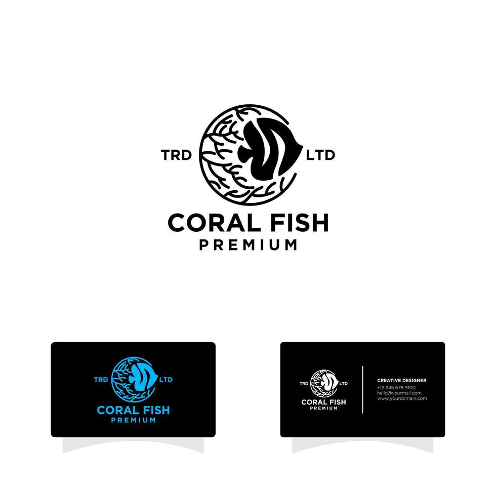 coral fish logo design vector